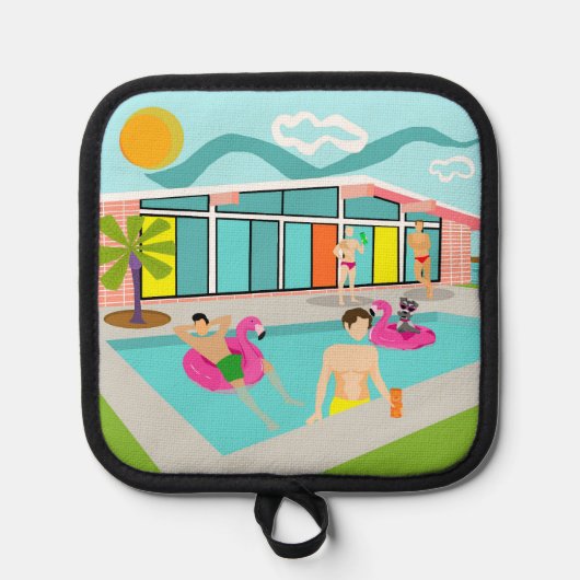 Manique Retro Gay Pink Flamant rose Pool Party (Recto)