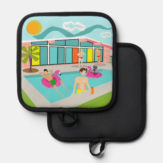 Manique Retro Gay Pink Flamant rose Pool Party (Recto/Verso)