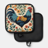 Manique Rooster Folk Art Indigo (Recto/Verso)