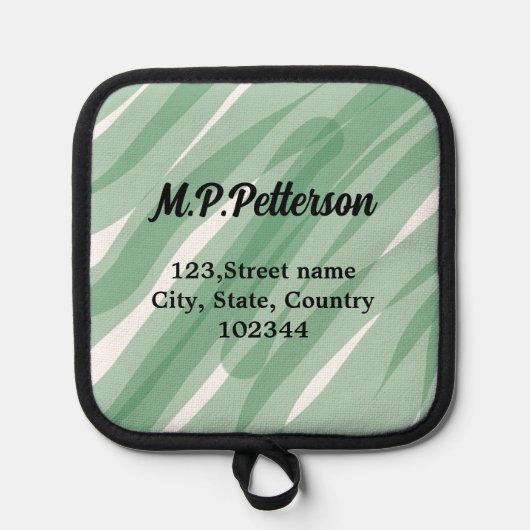 Manique Sage vert feuille ajouter nom adresse texte motif (Recto)