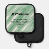 Manique Sage vert feuille ajouter nom adresse texte motif (Recto/Verso)