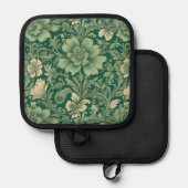 Manique Sage Vert Vintage motif floral (Recto/Verso)
