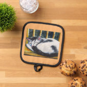 Manique sleeping kitting on chair Oven Mitts & Pot Holders (De haut en bas)