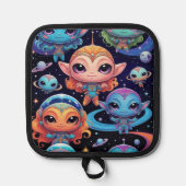 Manique Small Multi-Coloured Aliens in Space (Recto)