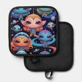 Manique Small Multi-Coloured Aliens in Space (Recto/Verso)