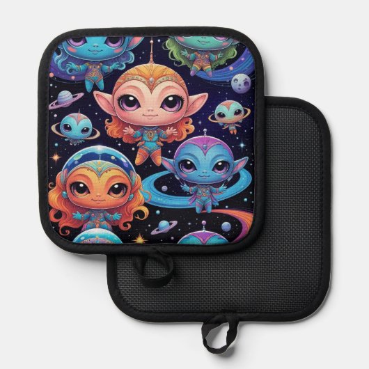 Manique Small Multi-Coloured Aliens in Space (Recto/Verso)