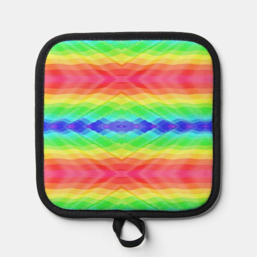 Manique symmetrical rainbow pattern and a black border (Recto)