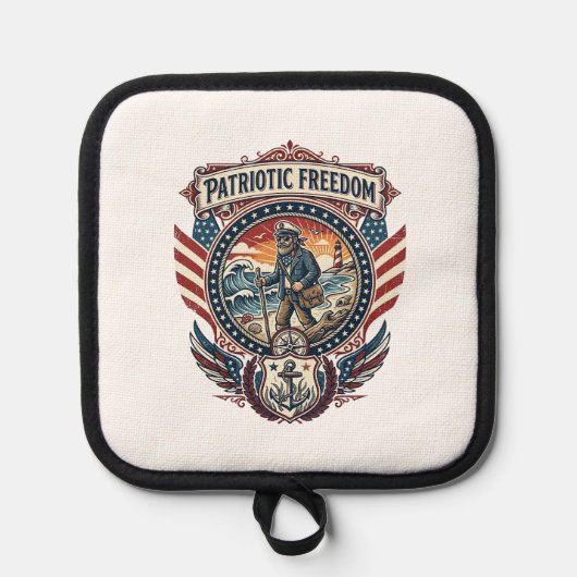 Manique Tee-shirt graphique vectoriel Patriotic Beachcombe (Recto)
