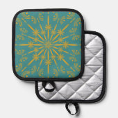 Manique Titulaire de poste Turquoise Retro Mandala (Recto/Verso)