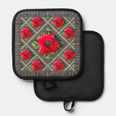Manique Titulaire de pots avec des pavots rouges (Recto/Verso)
