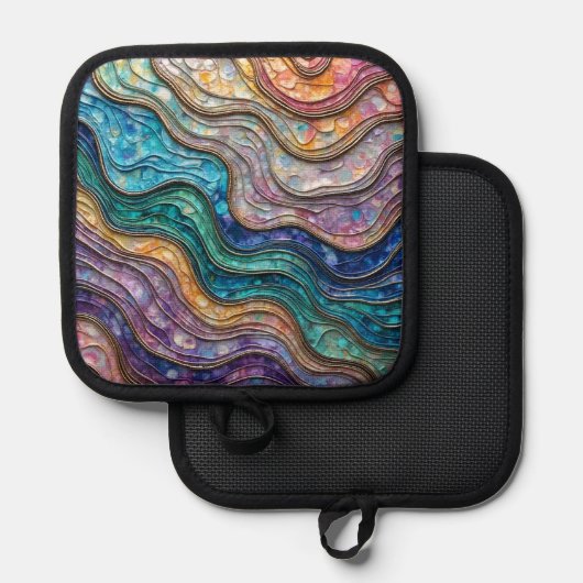 Manique Vagues ondulées colorées en Abalone (Recto/Verso)