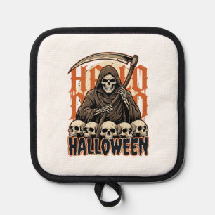 Manique Vecteur de crâne de faucheuse d'Halloween