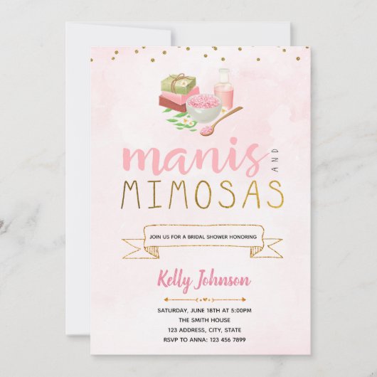 Manis en Mimosas partijuitnodiging Kaart (Voorkant)