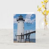 Manistee Lighthouse Penser À Votre Carte (Fleur jaune)