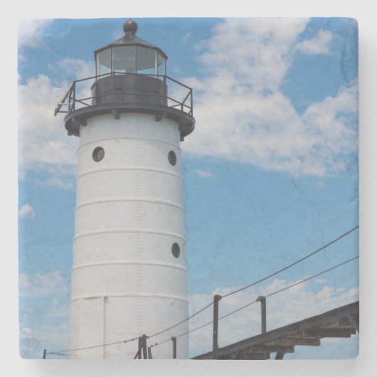 Manistee Lighthouse Stenen Onderzetter (Voorkant)