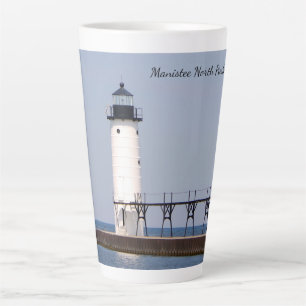 Manistee North Pierhead Light Latte Mok
