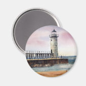 Manistee North Pierhead Light Magnet Magneet (Voorkant / Achterkant)