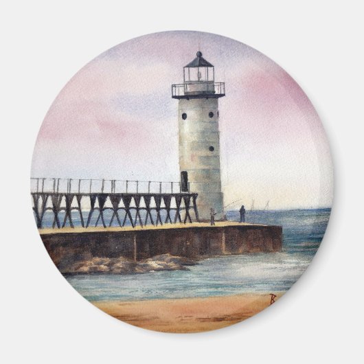 Manistee North Pierhead Light Magnet Magneet (Voorkant)