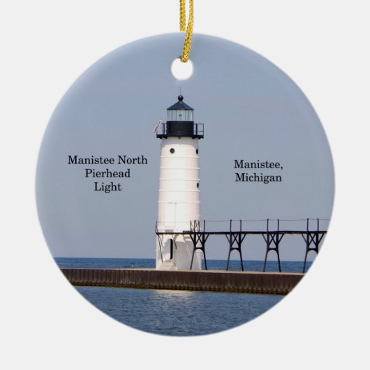 Manistee North Pierhead Light-versiering Keramisch Ornament (Voorkant)