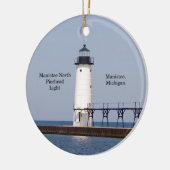 Manistee North Pierhead Light-versiering Keramisch Ornament (Links)