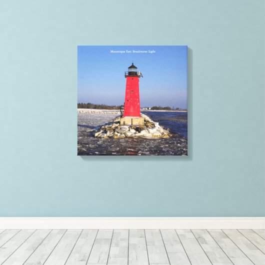 Manistique East Breakwater Impression de toile (Insitu (Plancher de Bois))