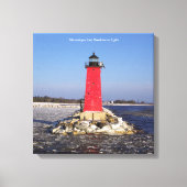 Manistique East Breakwater Light canvas afdruk (Voorkant)