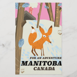 Manitoba Canada vintage stijl reisposter Briefpapier