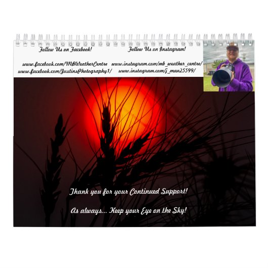 Manitoba Météo Centre 2022 Calendrier mensuel  (Dos)