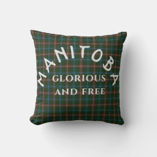 Manitoba Motto en Tartan Kussen