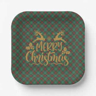 Manitoba Provincial Tartan Christmas Papieren Bordje