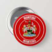 Manitoba Round Emblem Ronde Button 7,6 Cm (Voorkant /achterkant)