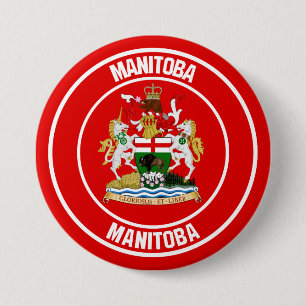Manitoba Round Emblem Ronde Button 7,6 Cm