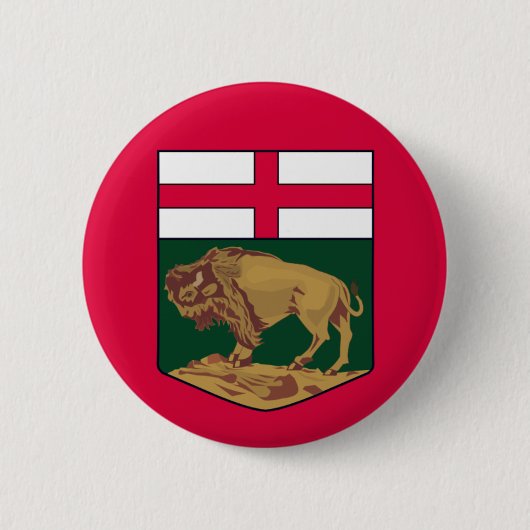Manitoba-wapenmantel - CANADA Ronde Button 5,7 Cm (Voorkant)