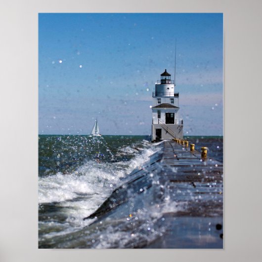 Manitowoc Breakwater Light House Poster (Voorkant)