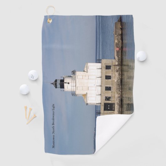 Manitowoc North Breakwater Light serviette de golf (En situation)