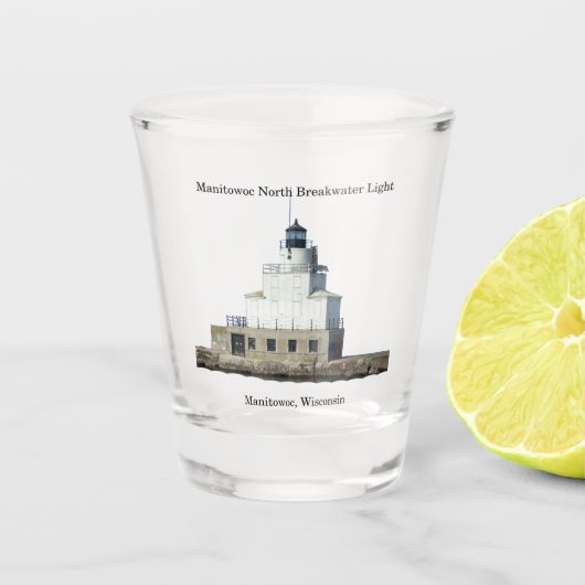 Manitowoc North Breakwater Light shot glas (Voorkant)