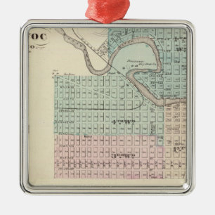 Manitowoc, Sheboygan en Hilbert, Wis Metalen Ornament