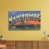 Manitowoc, Wisconsin - Grote Letter-scènes Canvas Afdruk (Insitu (Woonkamer))