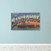 Manitowoc, Wisconsin - Grote Letter-scènes Canvas Afdruk (Insitu (Houten vloer))
