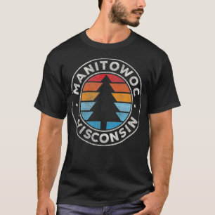 Manitowoc Wisconsin WI Grafisch Retro 70s T-shirt