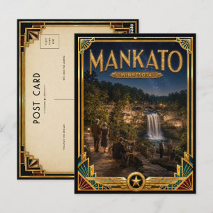 Mankato Minnesota Vintage Art Deco Gouden Tijdperk Briefkaart