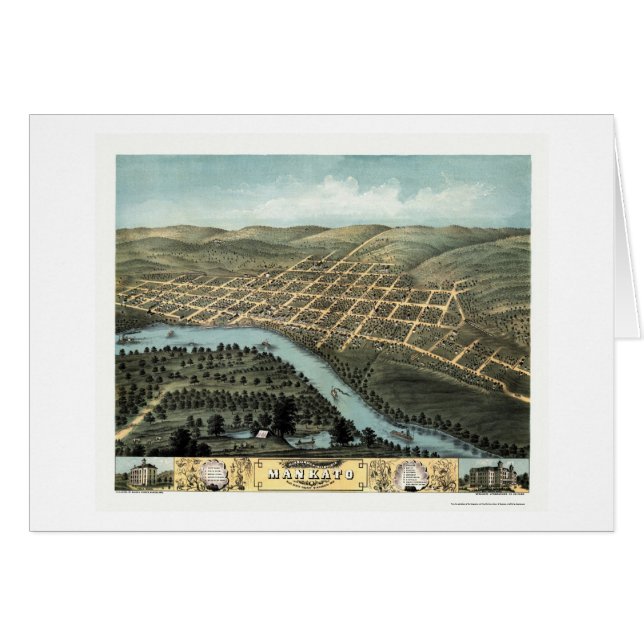 Mankato, MN Panorama Map - 1870 (Voorkant Horizontaal)