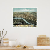 Mankato, MN Panorama Map - 1870 Poster (Keuken)