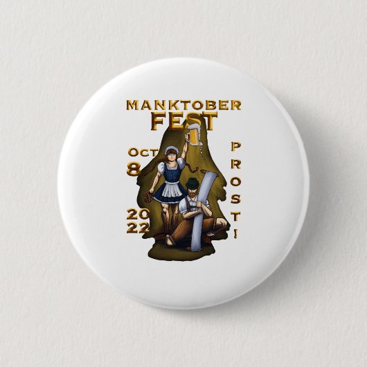 Manktoberfest-vector Ronde Button 5,7 Cm (Voorkant)