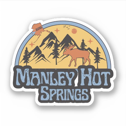 Manley Hot Springs, Autocollant Alaska (Devant)