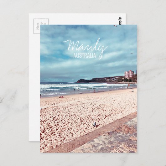 Manly Beach retro Australië reizen Briefkaart (Voorkant / Achterkant)