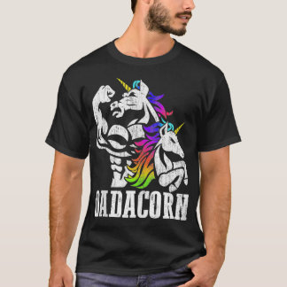 Manly eenhoorn spier vader en dochter vaders dag t-shirt