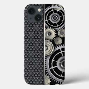 Manly Exposed Gears and Mesh Pattern iPhone 13 Hoesje