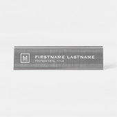 Manly Linen look met Name Title Monogram Bureau Naambordje (Voorkant)