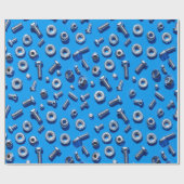 Manly Man Gear Head Noten en Bolts cadeau wrap Cadeaupapier (Vlak)